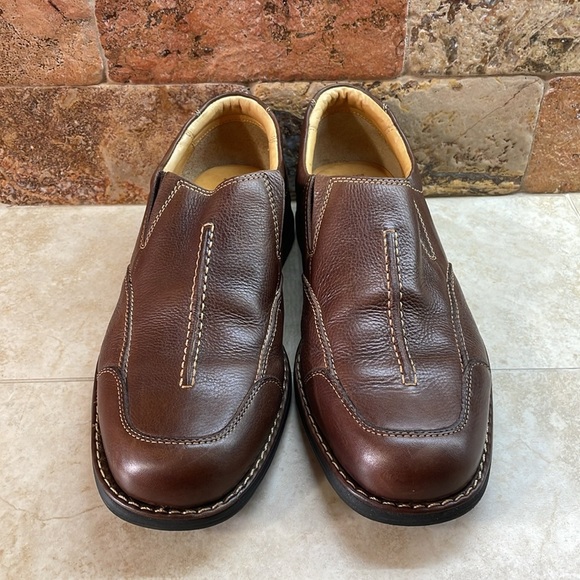 Johnston& Murphy Loafers Leather Sheepskin Lining Casual Slip-On Brown Size 8M - Picture 3 of 16